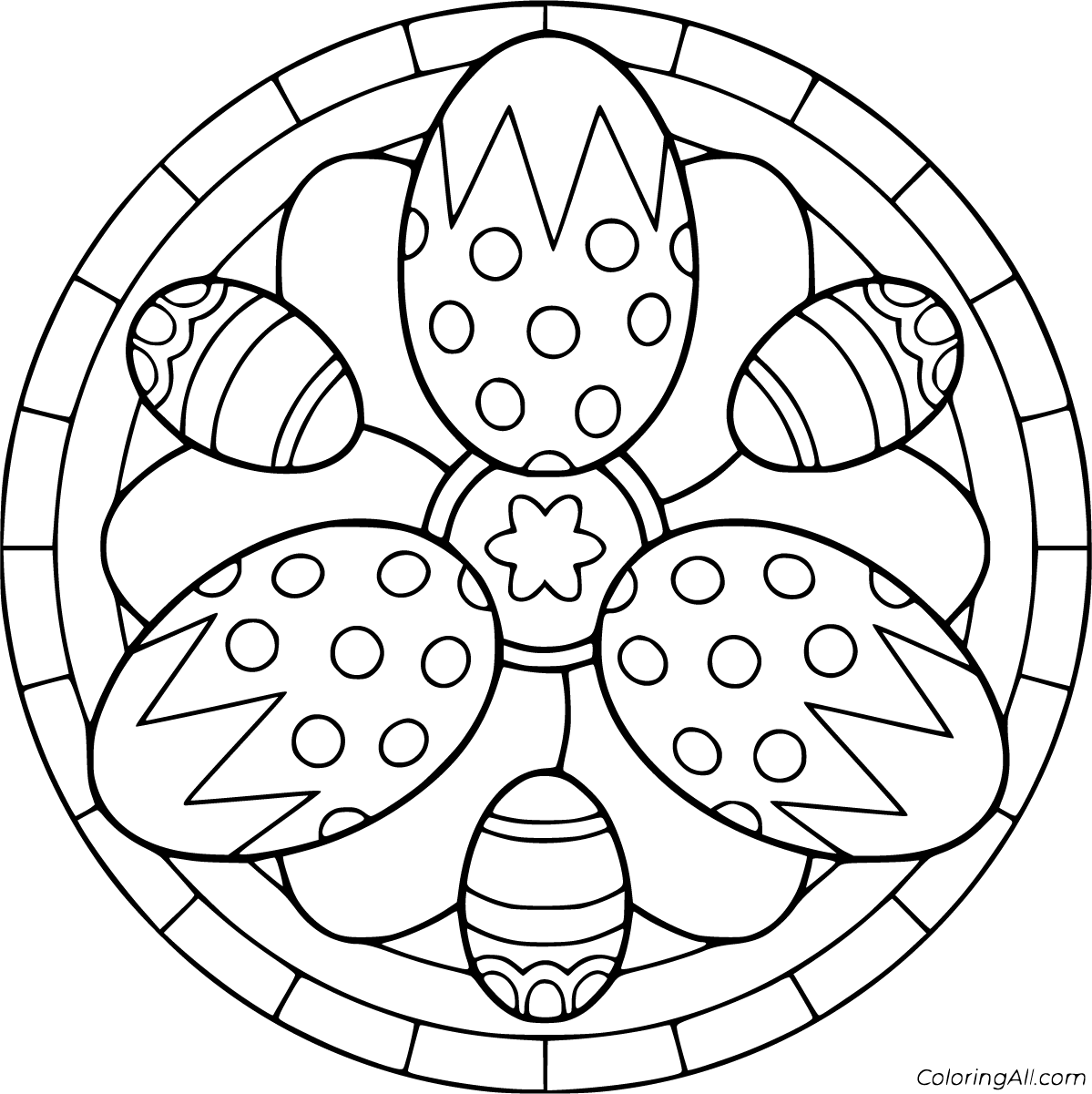 Easter mandala coloring pages