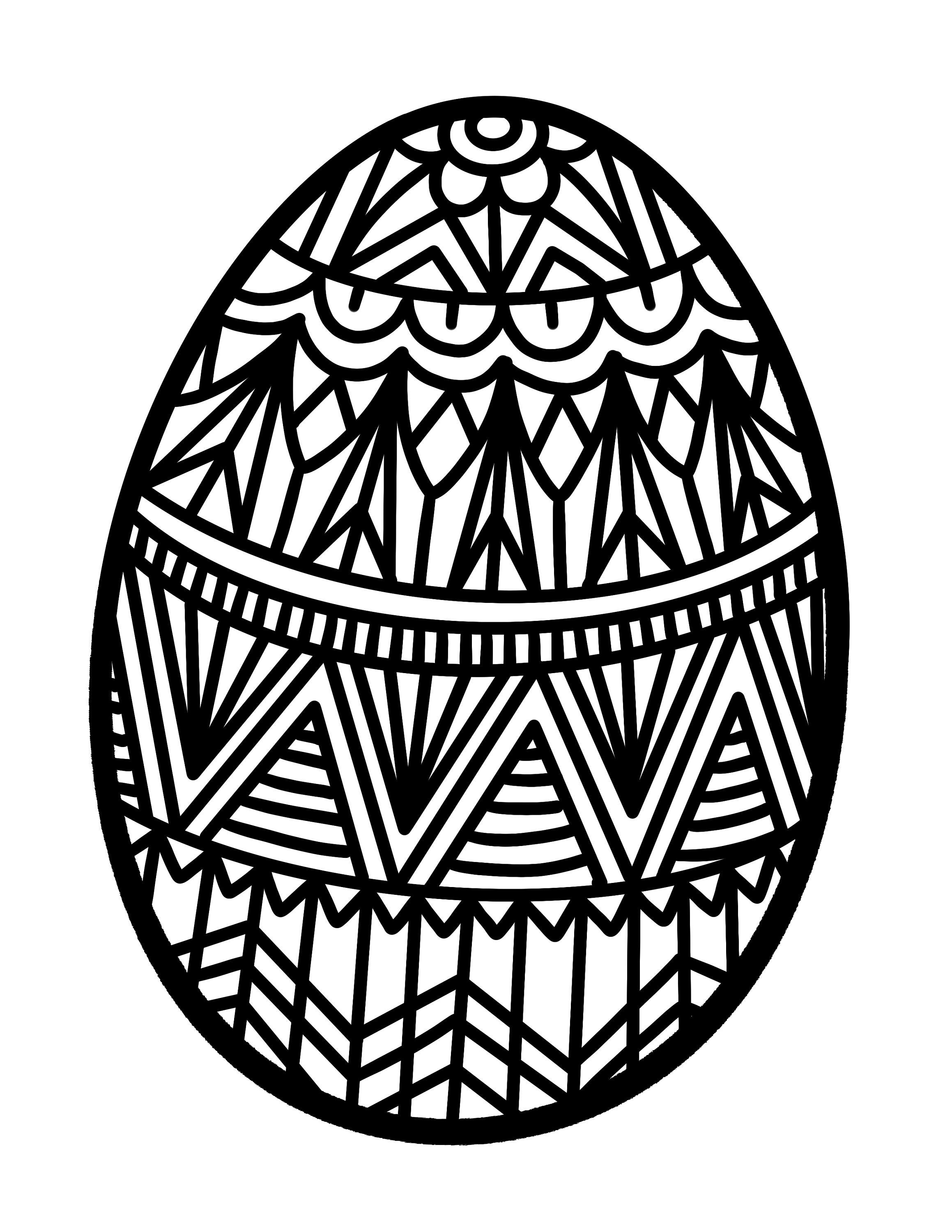 Easter egg mandala coloring page