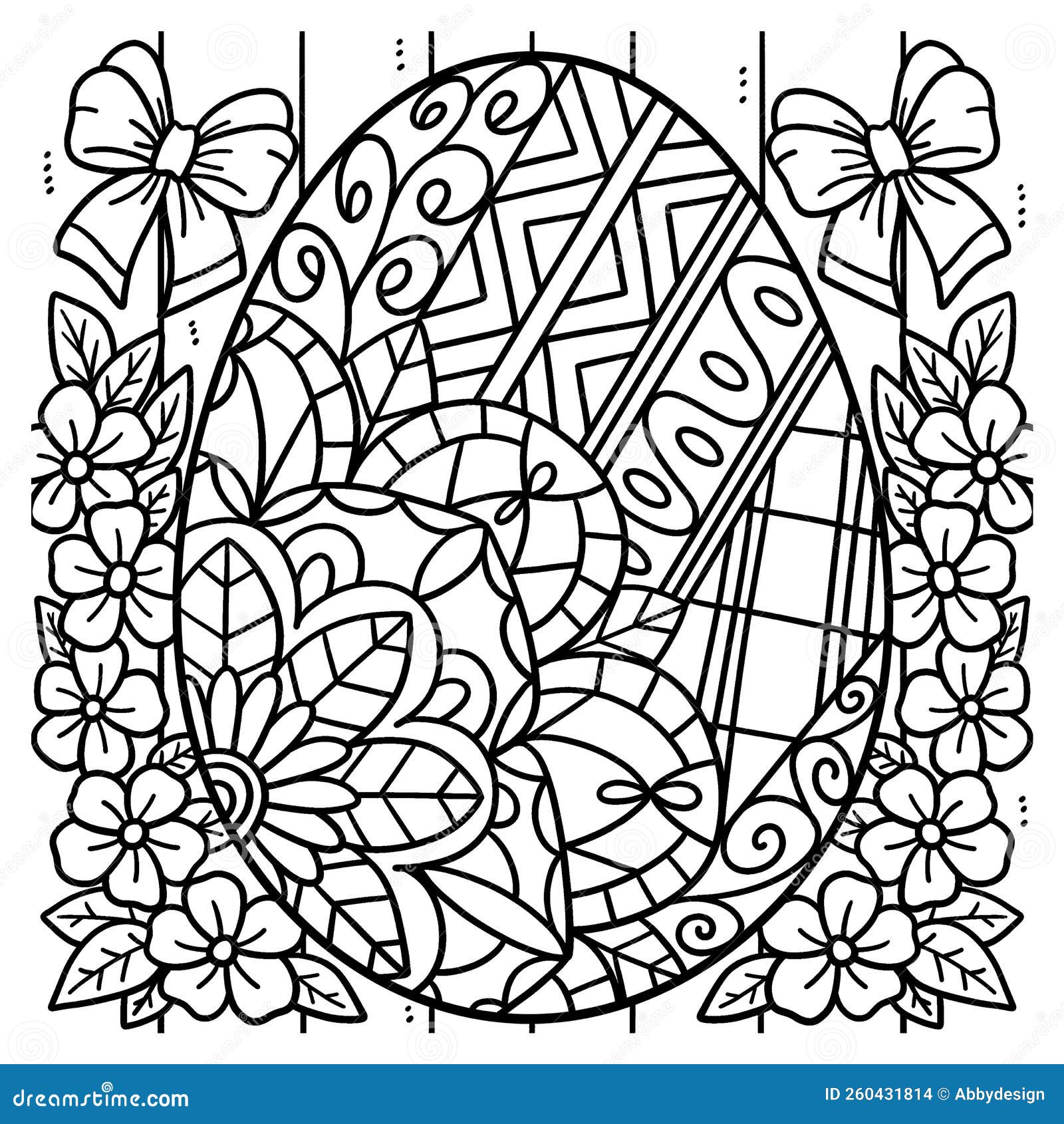 Easter egg mandala coloring page for kids stock vector