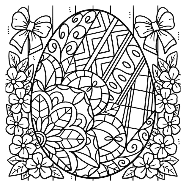 Premium vector easter egg mandala coloring page for kids