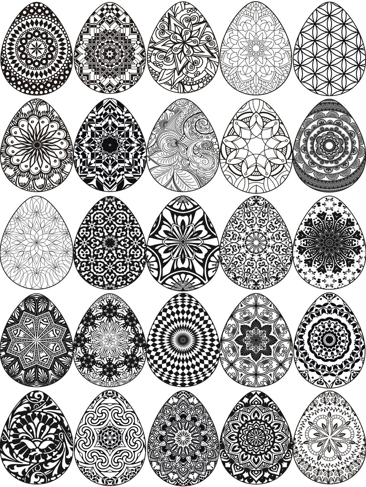 Easter egg mandala coloring pages by sweetdesign