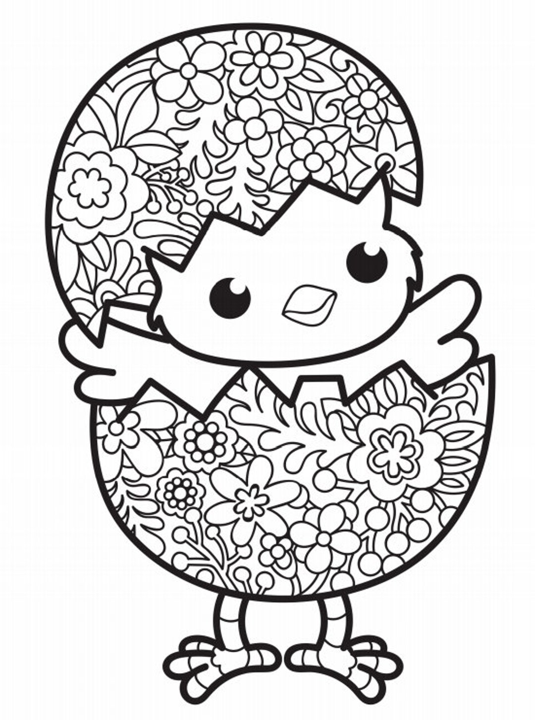 Easter egg bunny rabbit mandala digital colouring pages