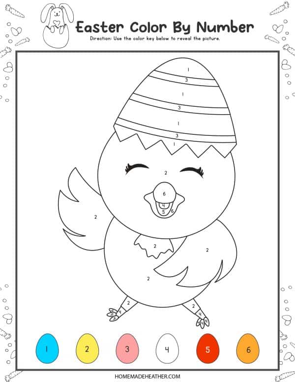 Easter color by number printables homemade heather