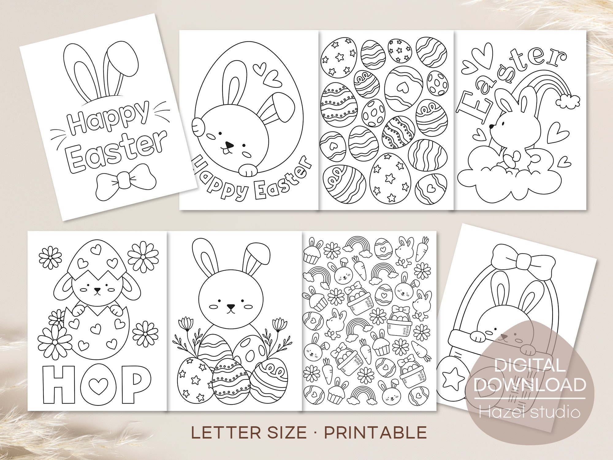 Easter coloring pages printable coloring book happy easter