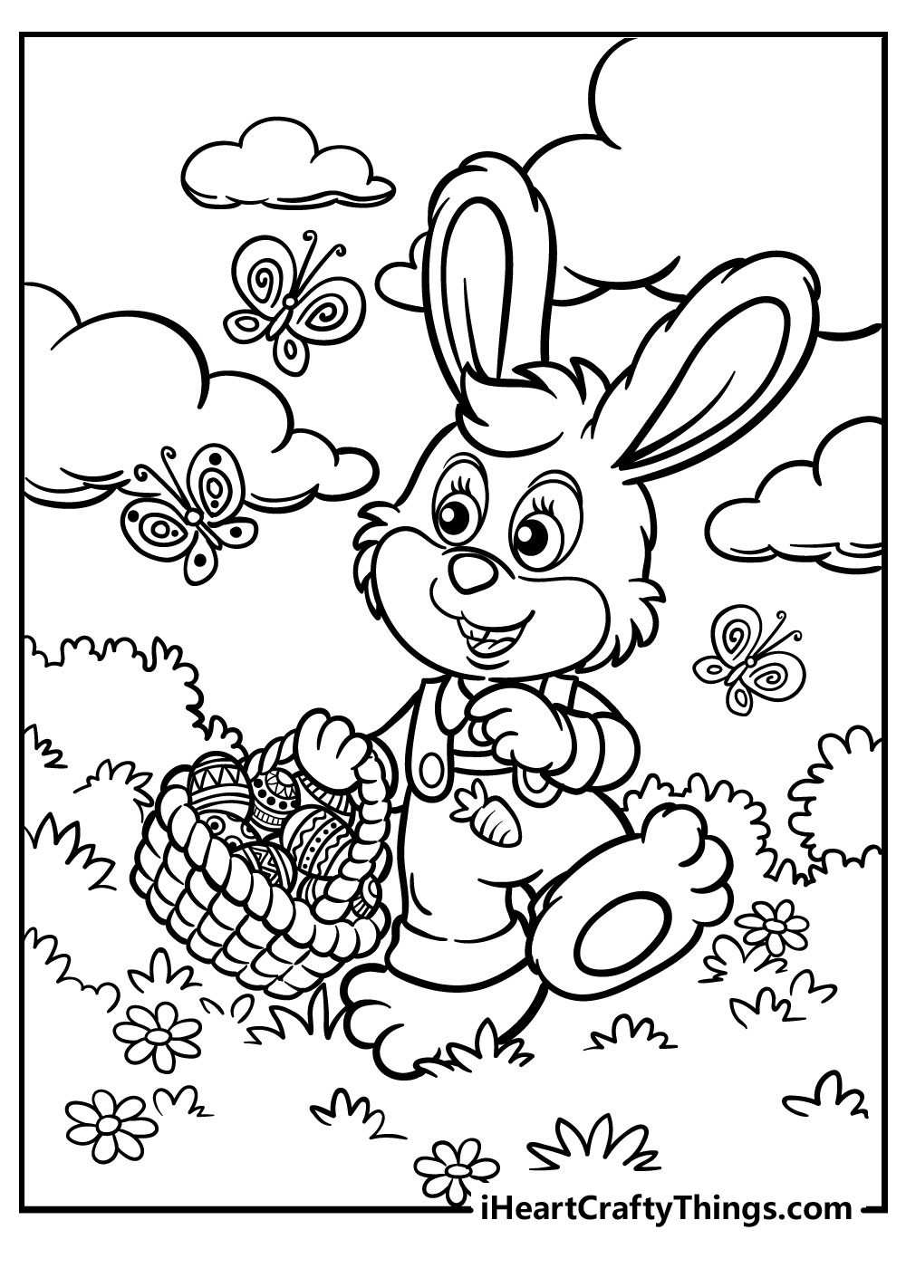 Easter bunny coloring pages free printables