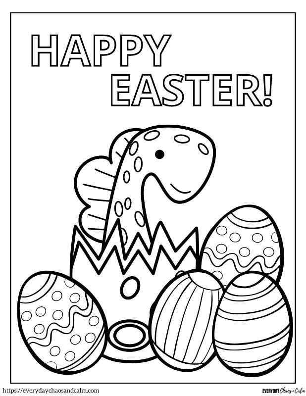 Free printable dinosaur easter coloring pages