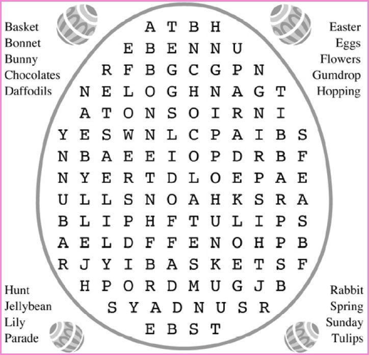 Easter word search puzzles