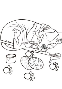 Easter puppy coloring page by colleenie co tpt