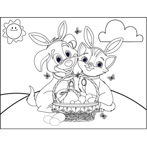 Pet owners will love this printable animal coloring page featuring a cute kitten and puppy wearing râ dog coloring page puppy coloring pages cute puppies images