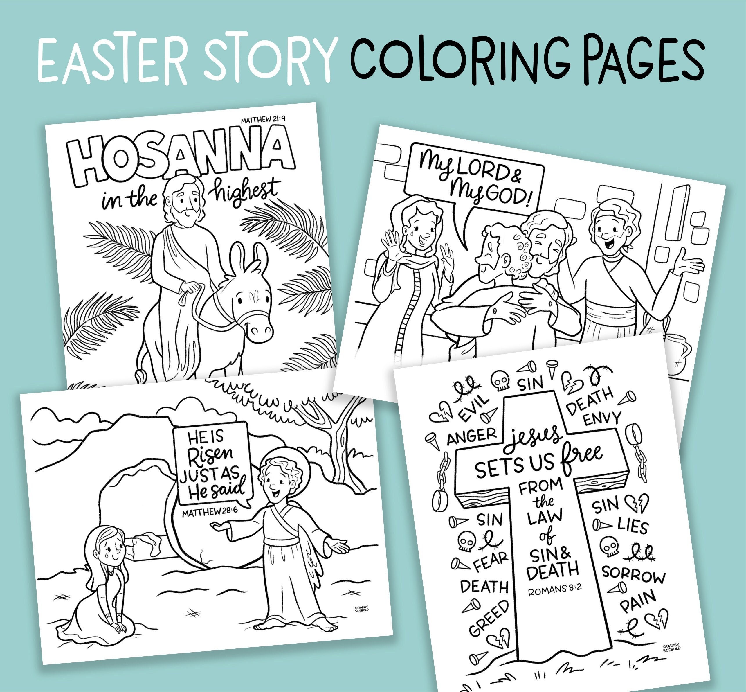 Easter story printable coloring pages