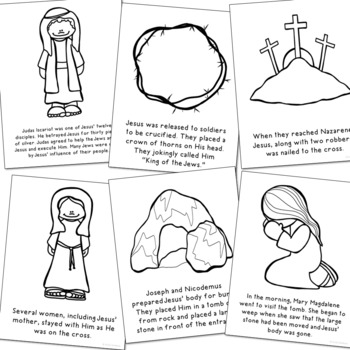 Easter bible story coloring pages and posters craft activity tpt