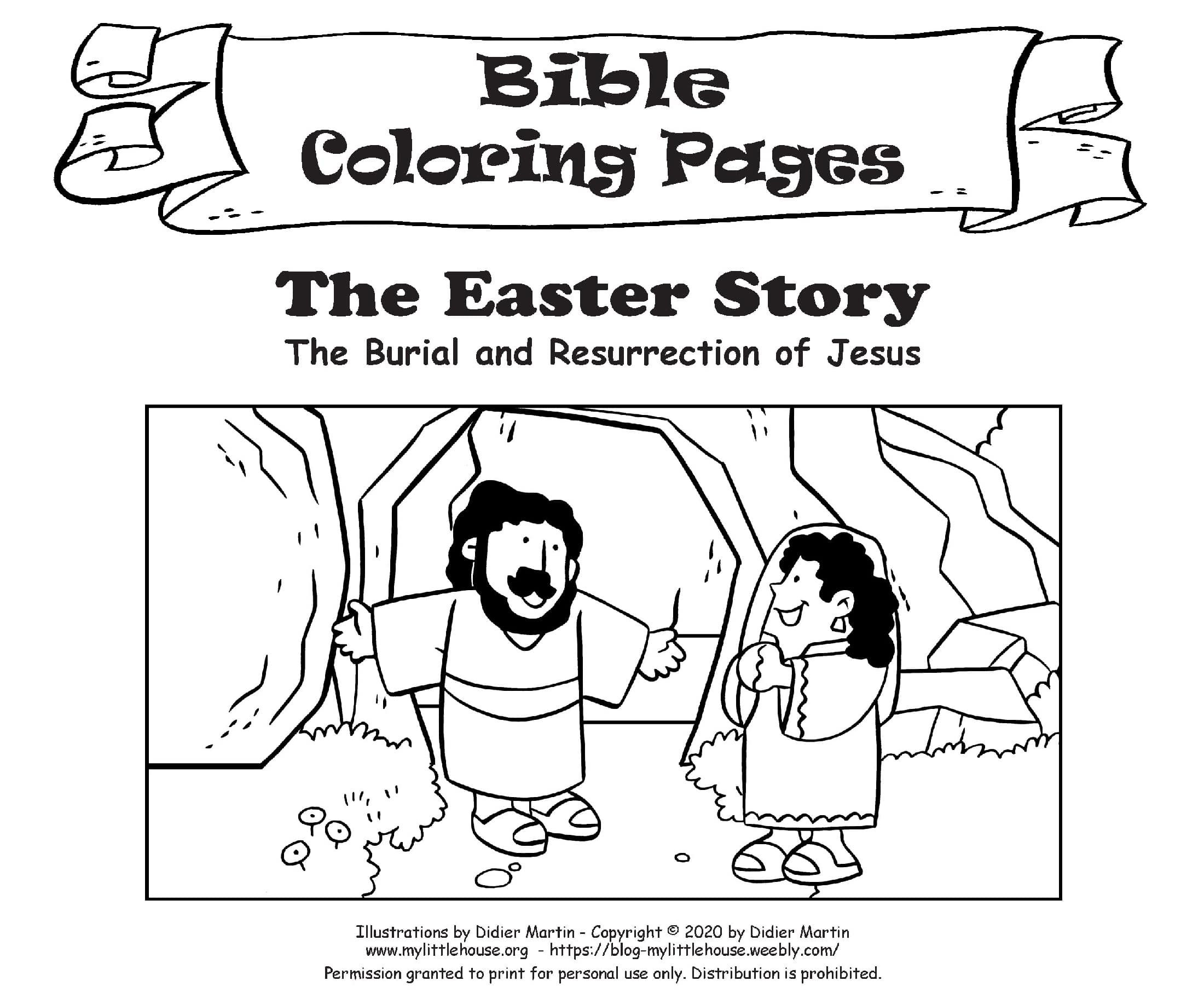 Easter bible coloring pages instant download