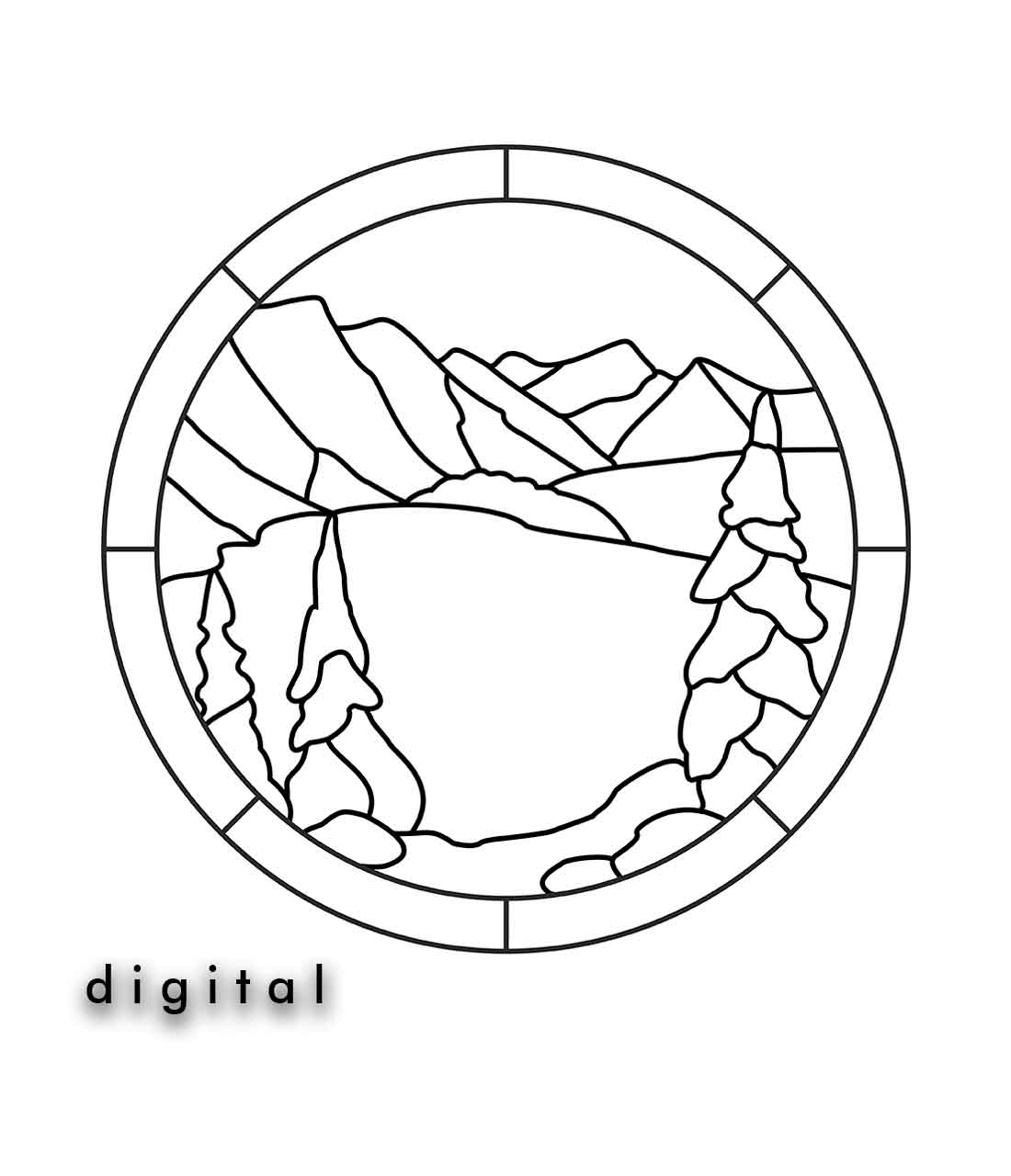 Mountains moraine lake stained glass pattern â stained glass patterns suncatchers