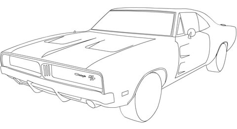 Dodge charger rt coloring page free printable coloring pages