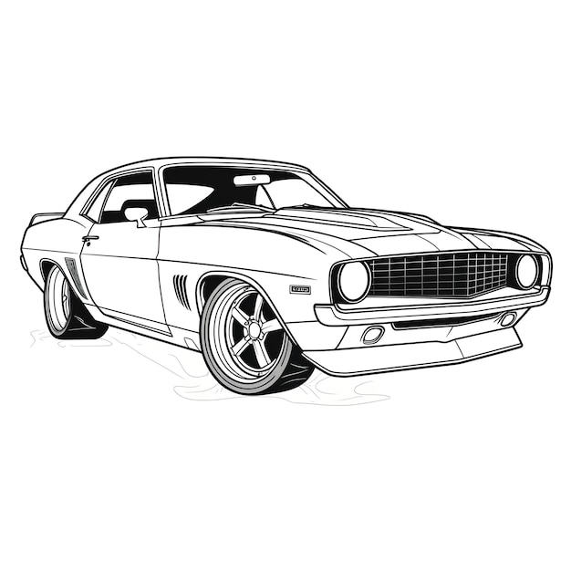 Premium ai image car coloring page for children amp kids image only