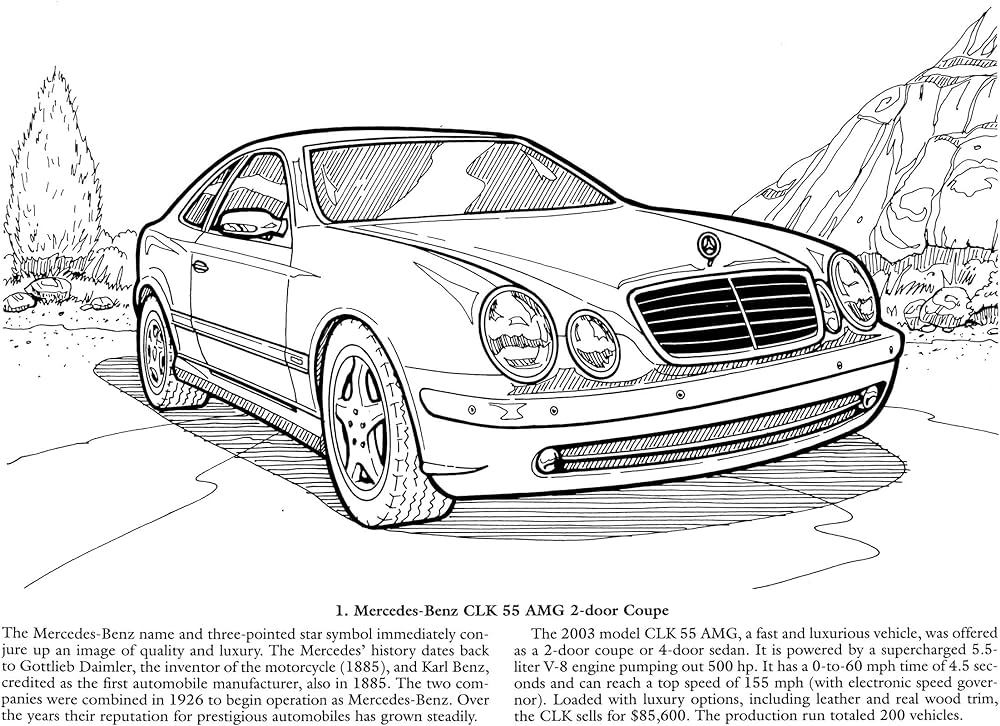 Luxury cars coloring book dover planes trains automobiles coloring bruce lafontaine books