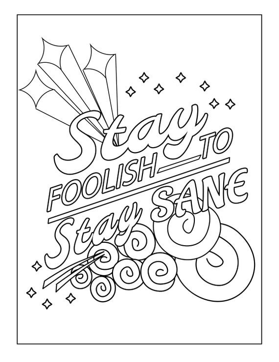 Adult coloring page instant download easy coloring page with inspirational quote printable download now