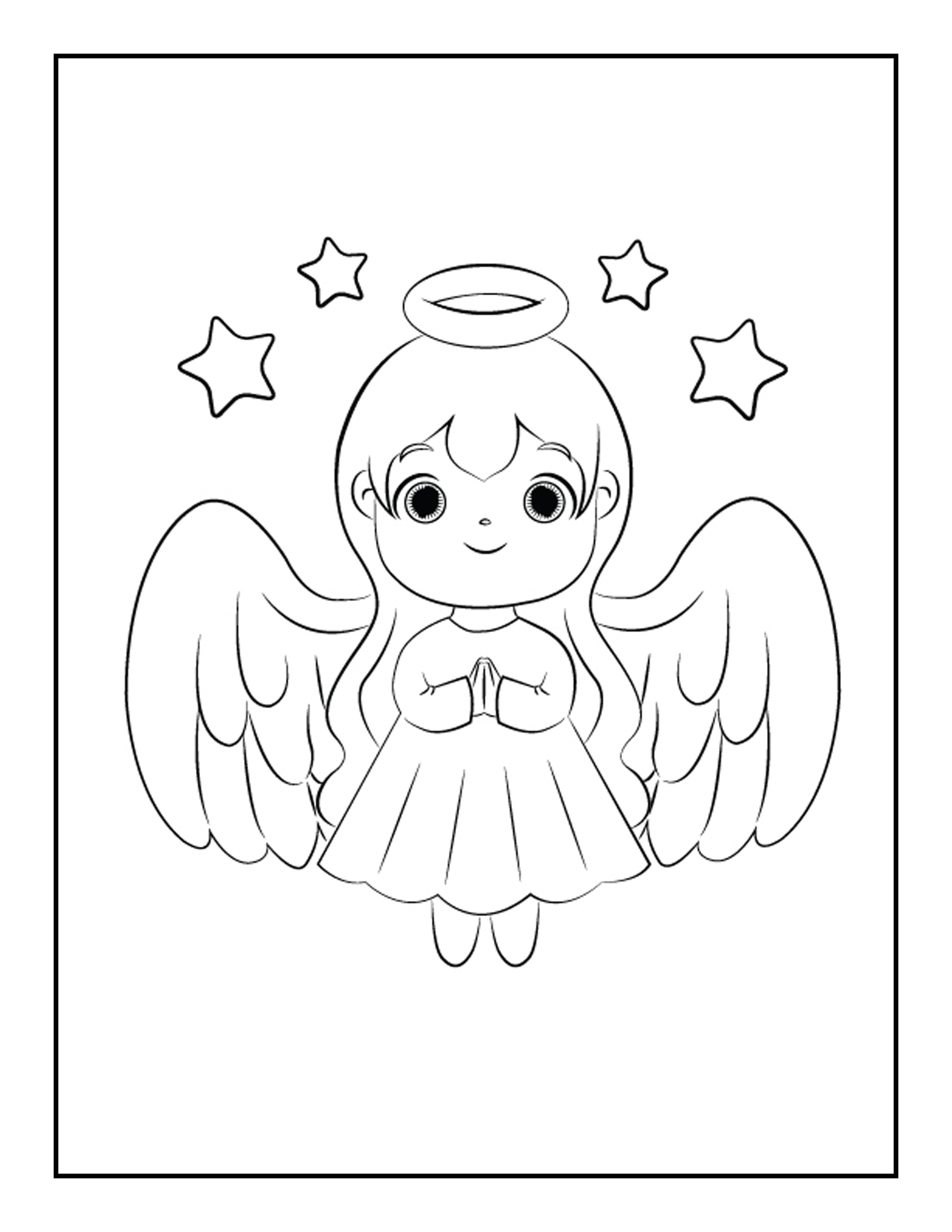 Adorable angel coloring pages north pole christmas