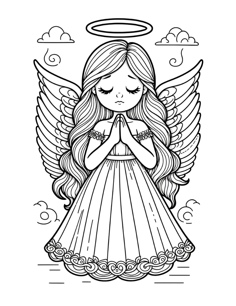 Free angel coloring pages for kids