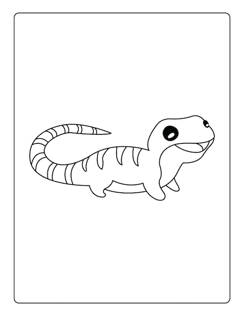 Premium vector animals coloring pages for kids with cute animals black and white activity worksheet