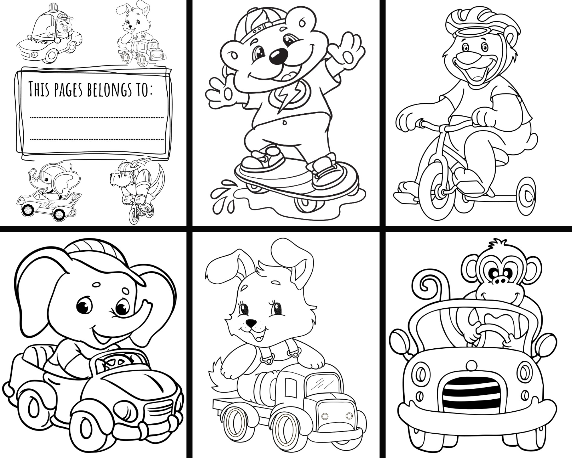 Animals coloring pages activity fun and easy to color pages coloring activity printable pages made by teachers