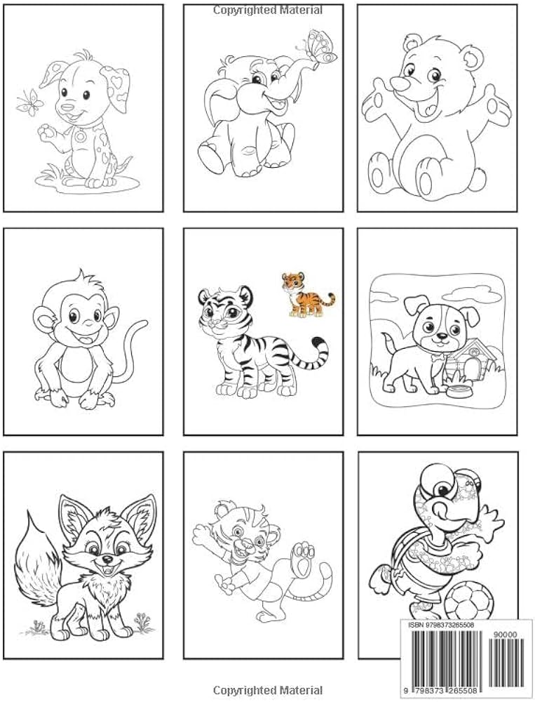 Happy animal coloring book for kids easy coloring pages for kids book shahid coloring books