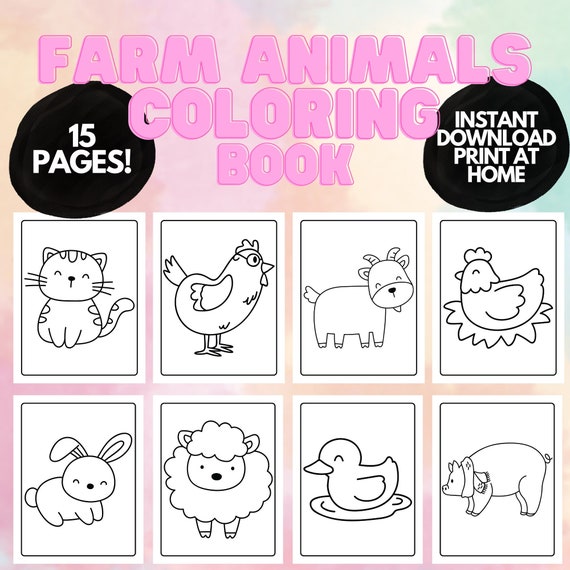 Easy farm animal coloring pages for toddlerskids printable coloring pages for kids farm animal birthday party activity coloring book pdf