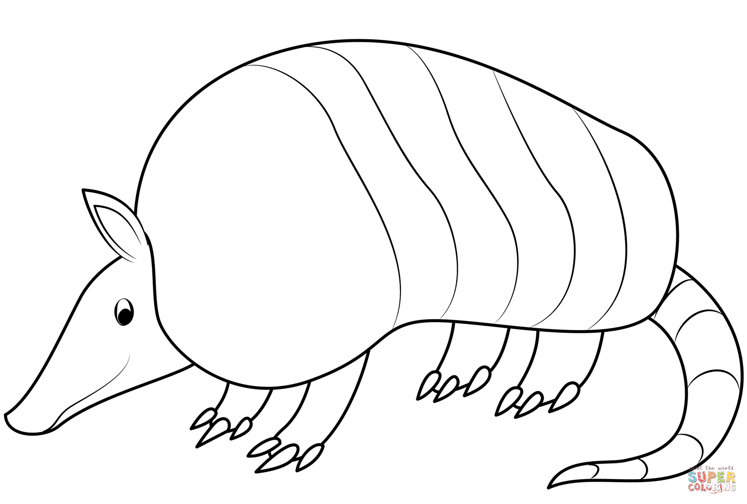 Armadillo coloring page free printable coloring pages