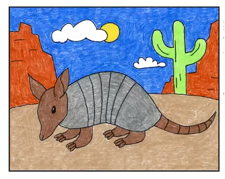 Easy how to draw an armadillo tutorial armadillo coloring page