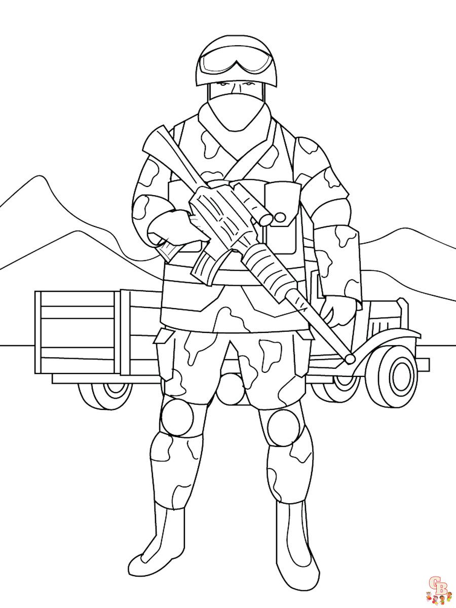 Get creative with army coloring pages for kids