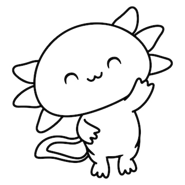 Premium vector axolotl coloring pages for kids premium vector