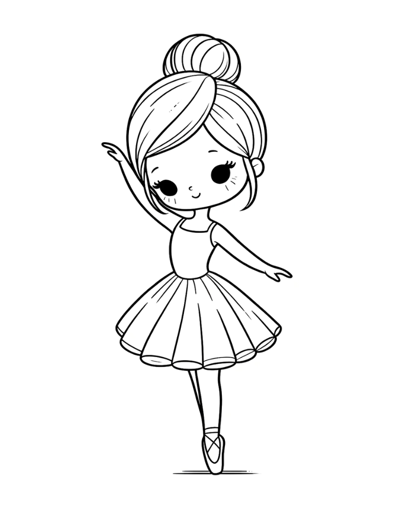 Free cute ballerina coloring pages