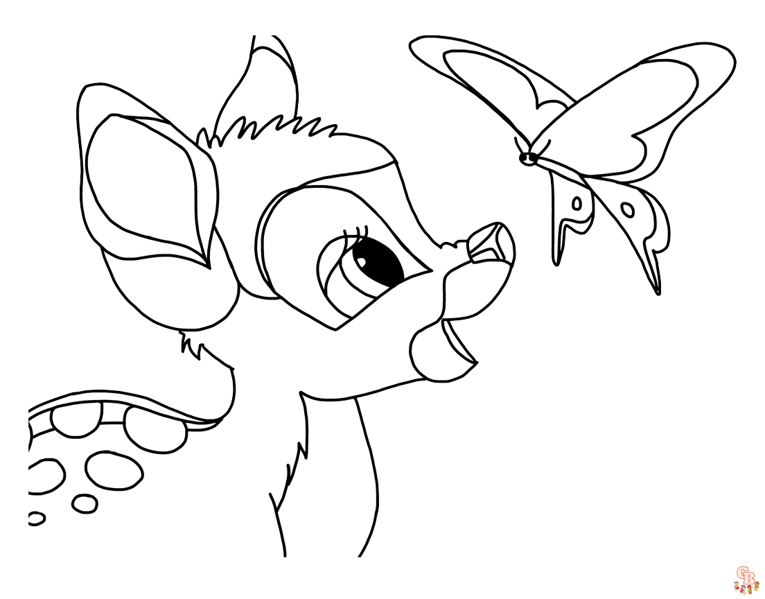 Get creative with bambi coloring pages printable free easy