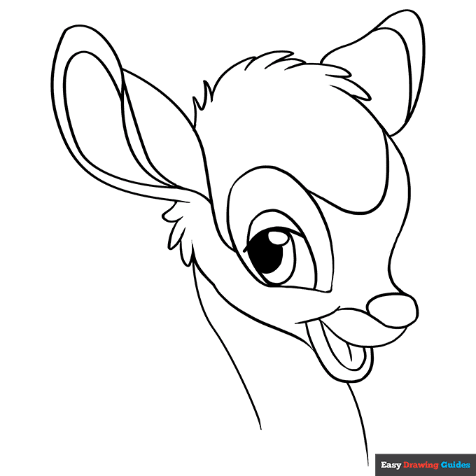 Bambi coloring page easy drawing guides