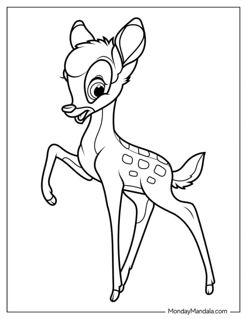 Bambi coloring pages free pdf printables