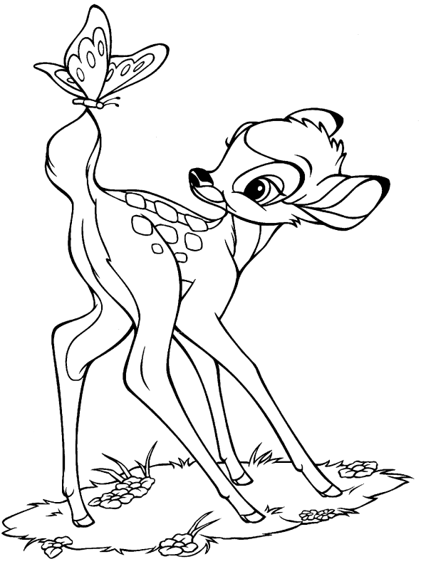 Free bambi drawing to print and color