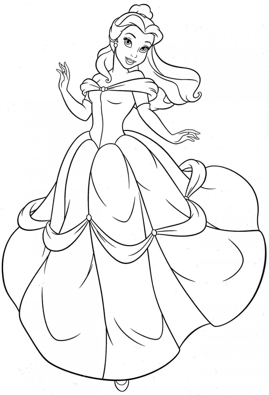 Free printable belle coloring pages for kids