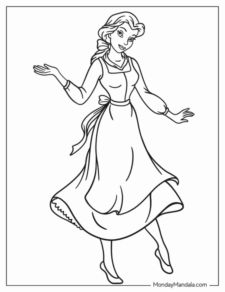 Beauty and the beast coloring pages free pdf printables