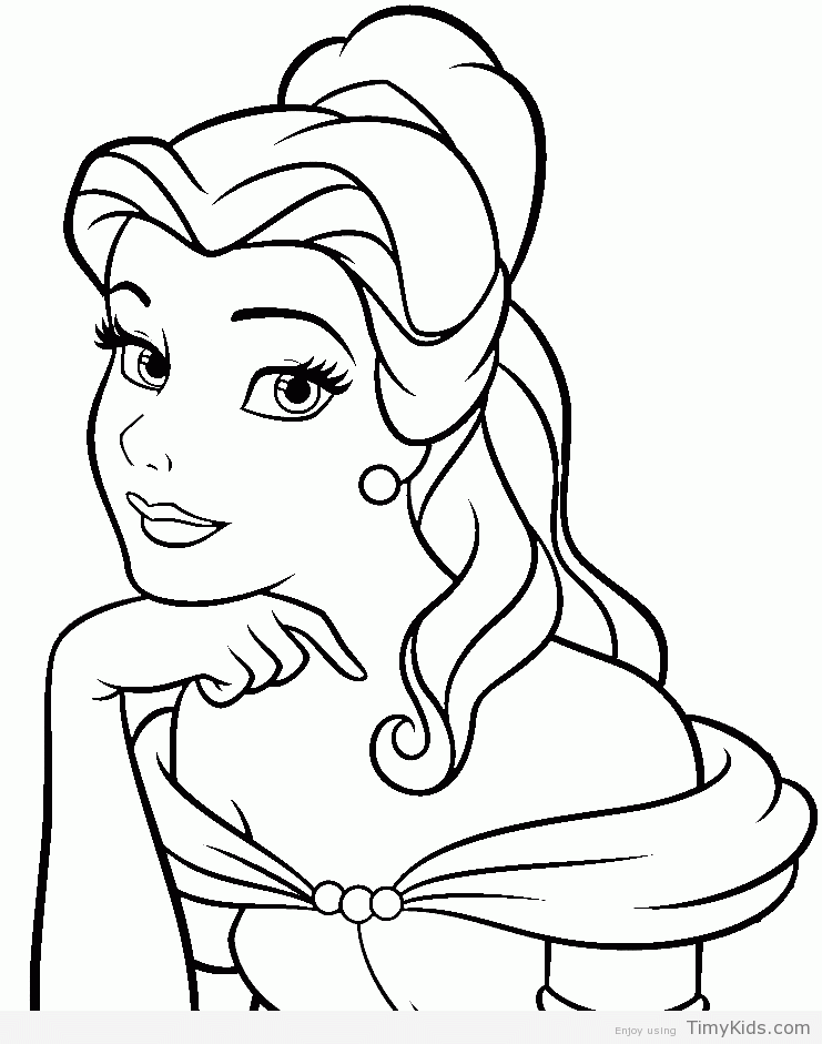 Princess belle coloring pages free