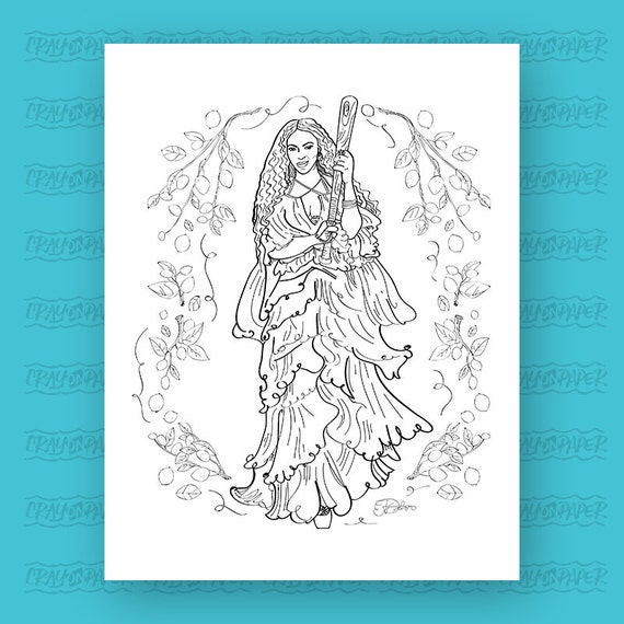 Beyonce lemonade adult coloring sheet printable art print instant download pdf instant download