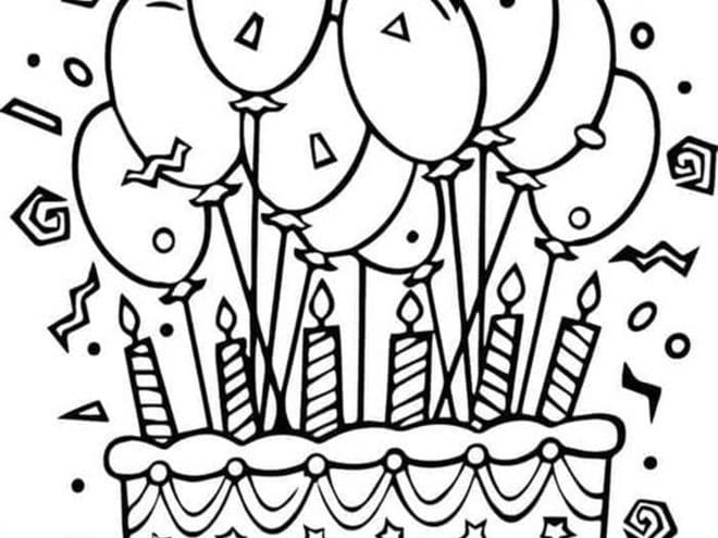 Free easy to print happy birthday coloring pages