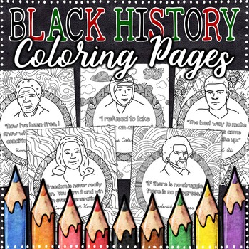 Black history month coloring pages tpt