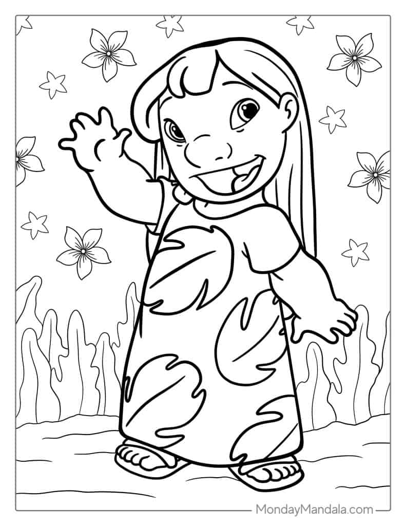 Lilo stitch coloring pages free pdf printables