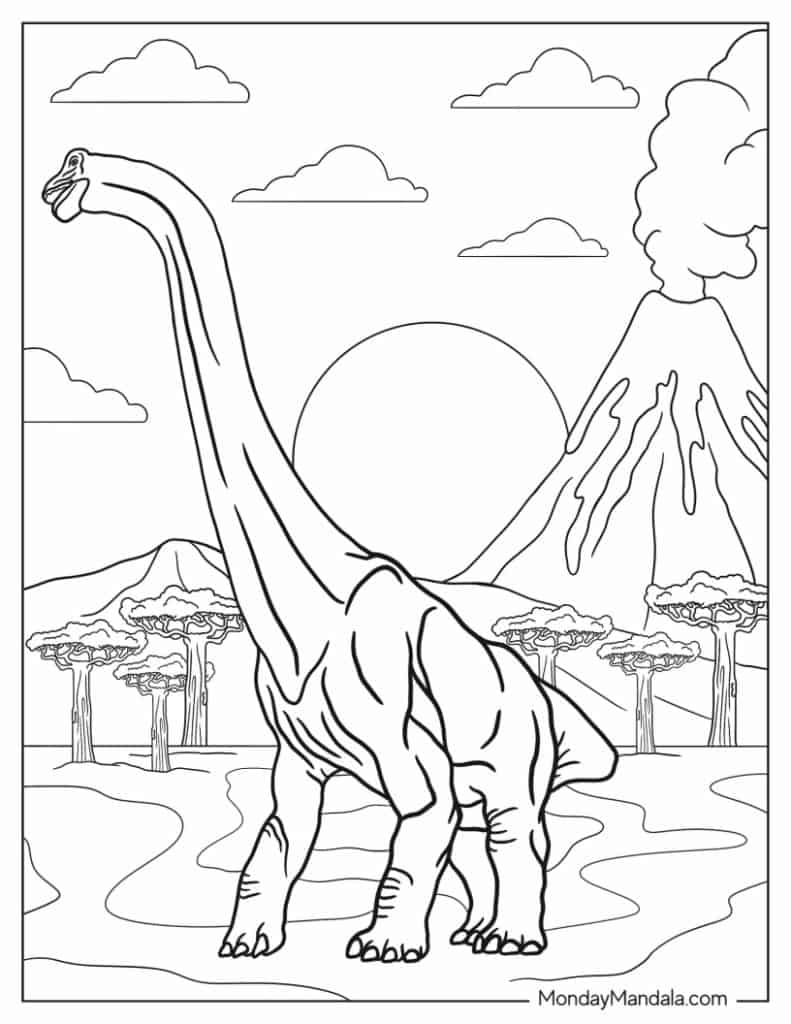 Brachiosaurus coloring pages free pdf printables