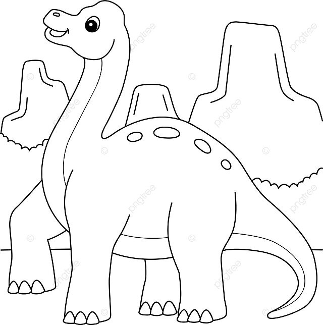 Brachiosaurus coloring page for kids outline child brachiosaurus altithorax vector ring drawing kid drawing color drawing png and vector with transparent background for free download