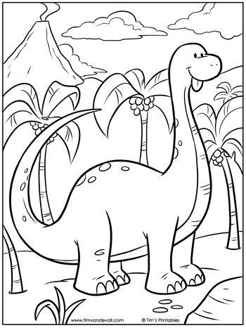 Brachiosaurus coloring page â tims printables