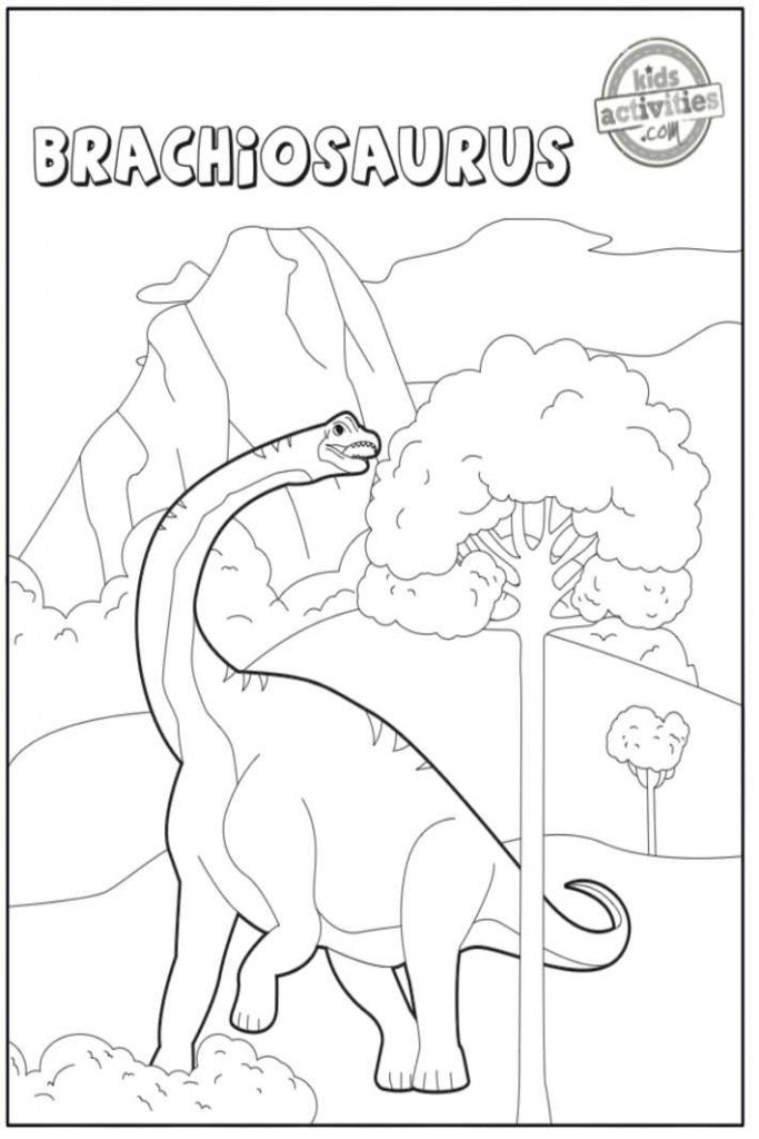 Brachiosaurus dinosaur coloring pages for kids kids activities blog
