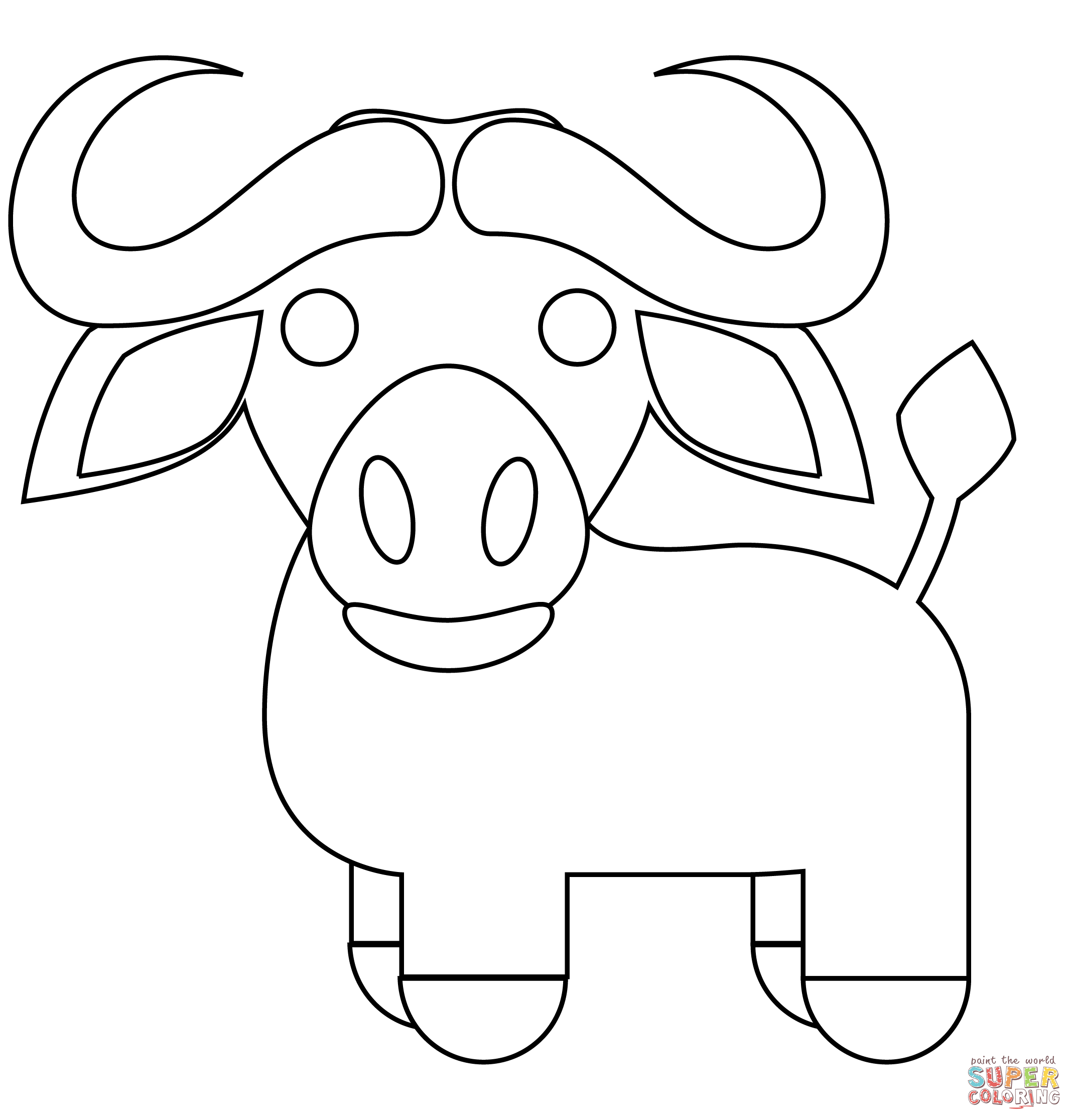 Water buffalo coloring page free printable coloring pages