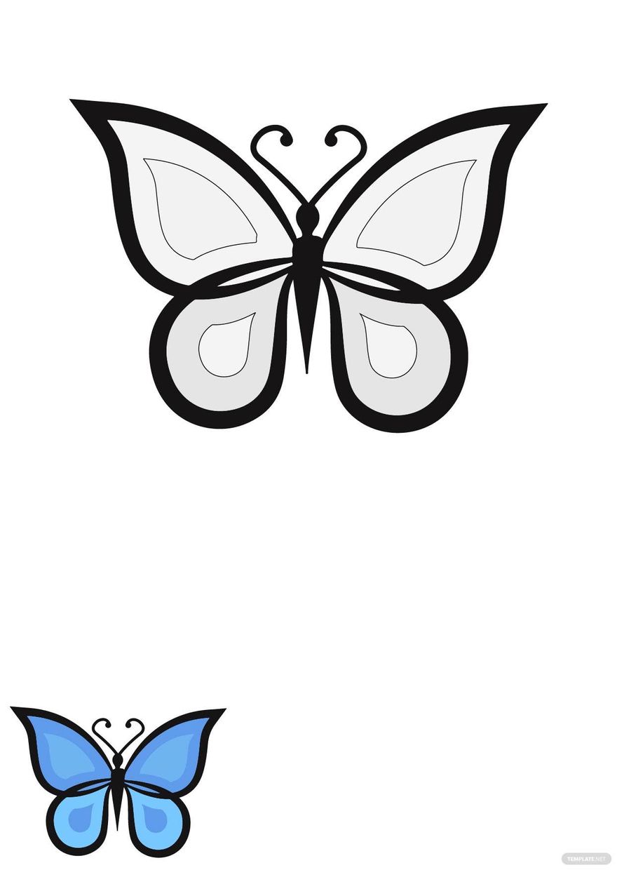 Free simple butterfly coloring page