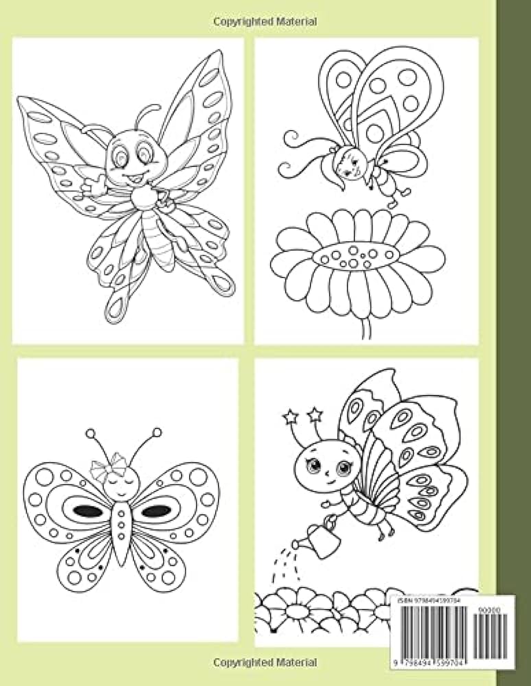 Butterfly coloring book for kids ages